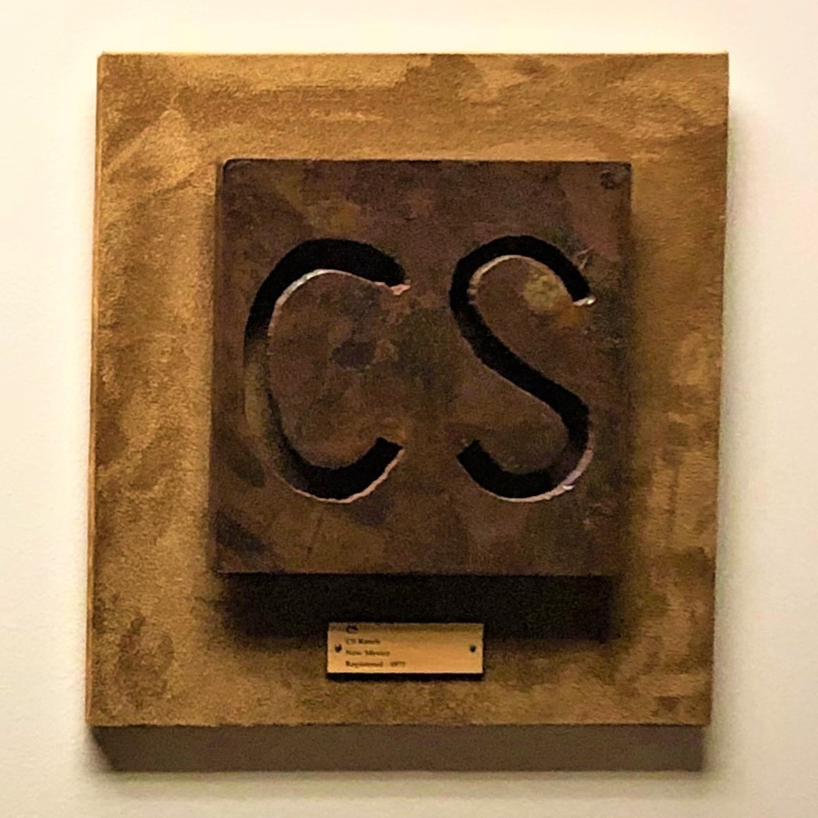 CS Ranch Brand Plaque